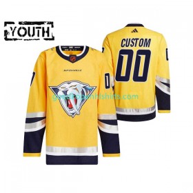 Nashville Predators Custom Adidas 2022-2023 Reverse Retro Geel Authentic Shirt - Kinderen
